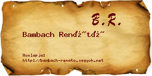 Bambach Renátó névjegykártya